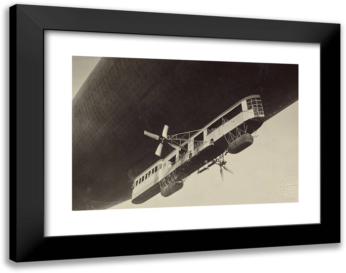 Gondola of a Blimp 24x19 Black Modern Wood Framed Art Print Poster by Azari, Fedele