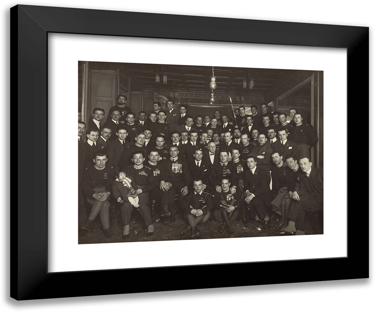 Group Portrait 24x20 Black Modern Wood Framed Art Print Poster by Azari, Fedele