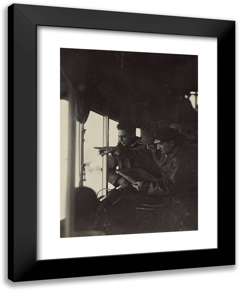 Man Pointing 19x24 Black Modern Wood Framed Art Print Poster by Azari, Fedele