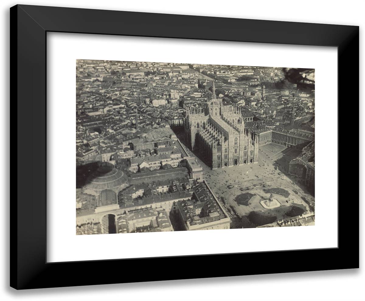 Milan Duomo I 24x20 Black Modern Wood Framed Art Print Poster by Azari, Fedele