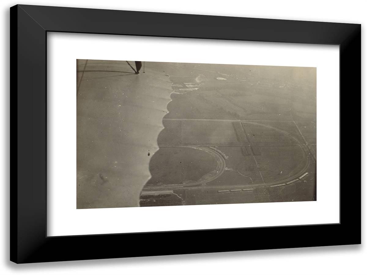Oval Field 24x18 Black Modern Wood Framed Art Print Poster by Azari, Fedele