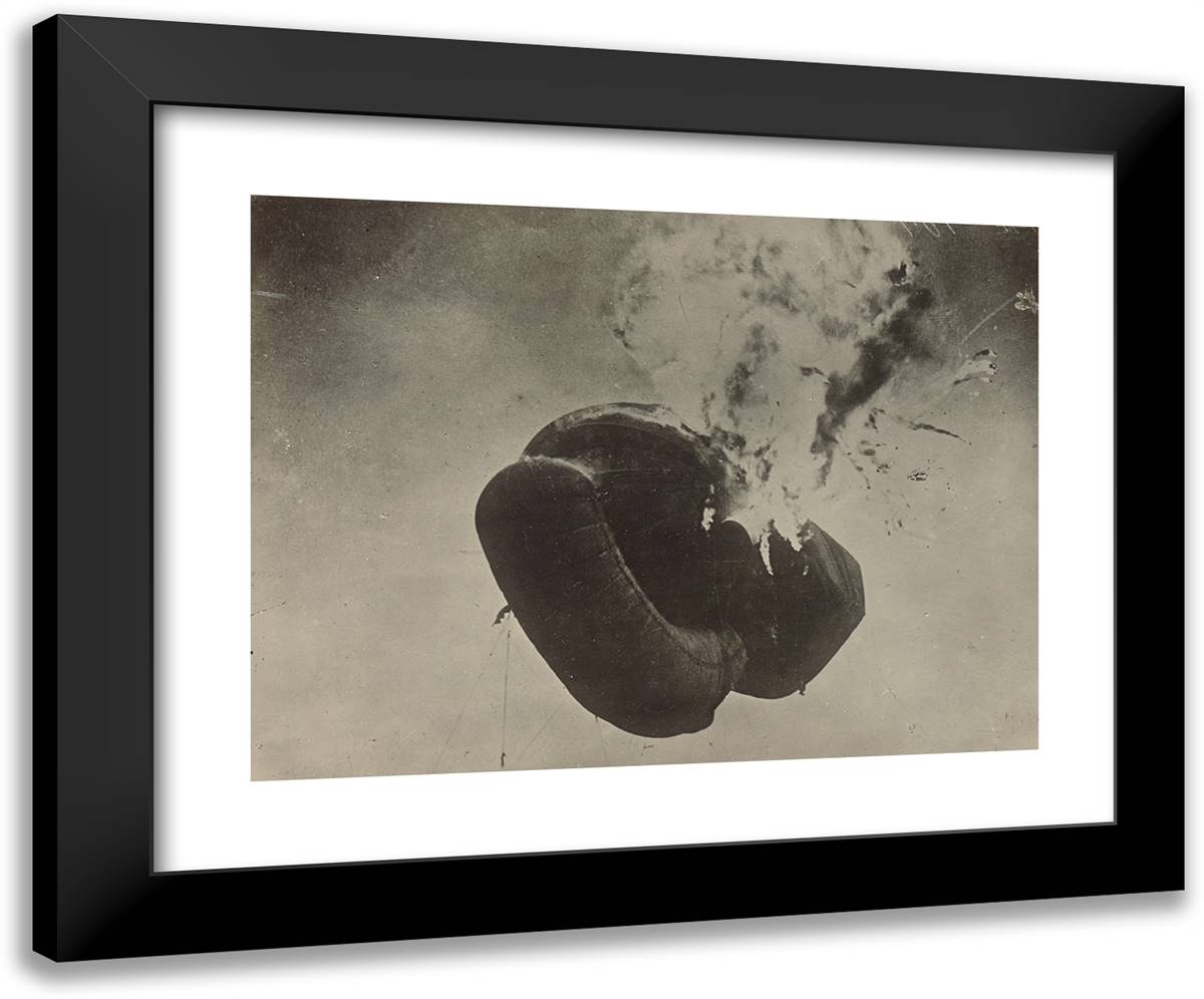 Parachute on Fire 24x20 Black Modern Wood Framed Art Print Poster by Azari, Fedele