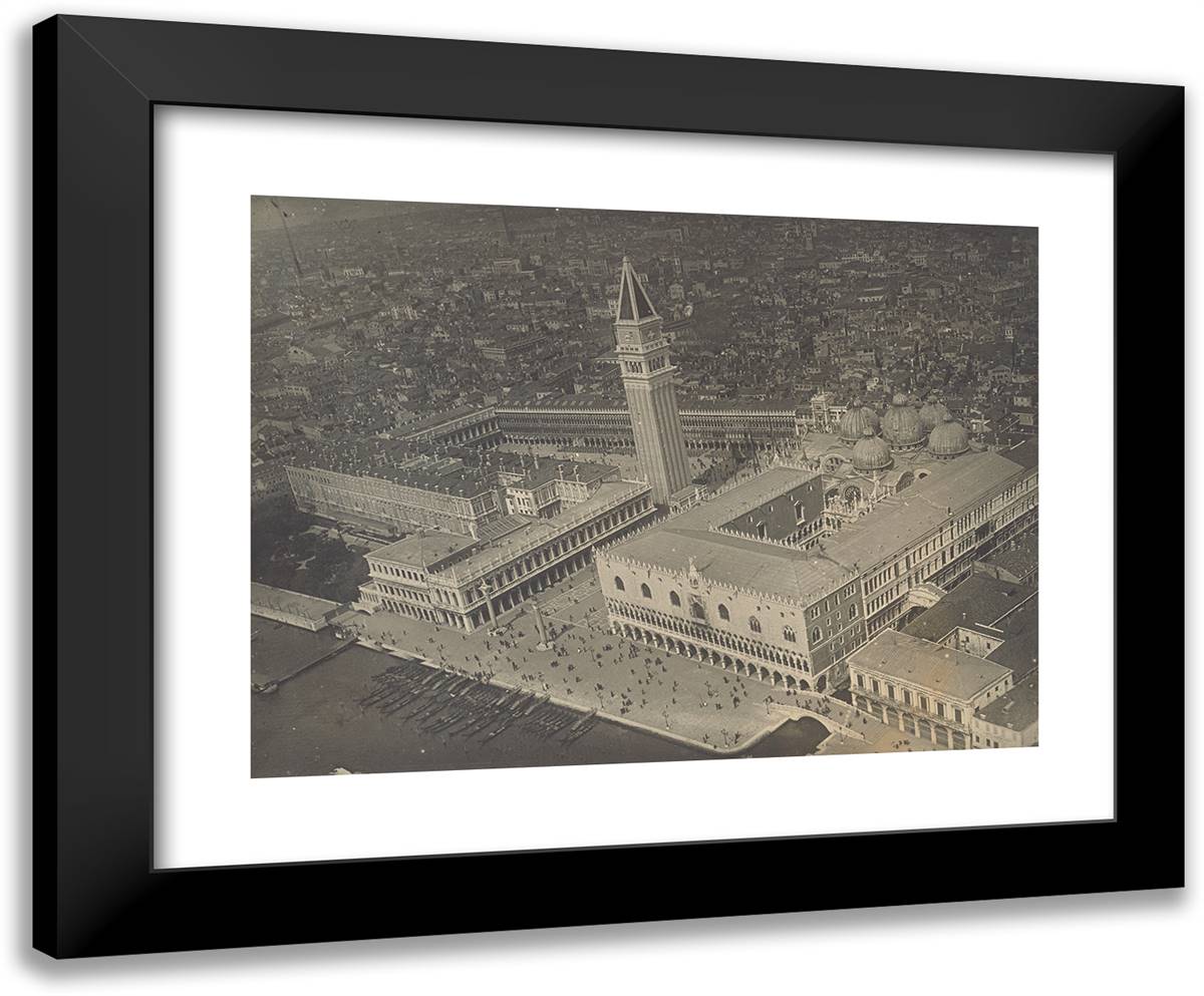 Piazza San Marco, Venice 24x20 Black Modern Wood Framed Art Print Poster by Azari, Fedele