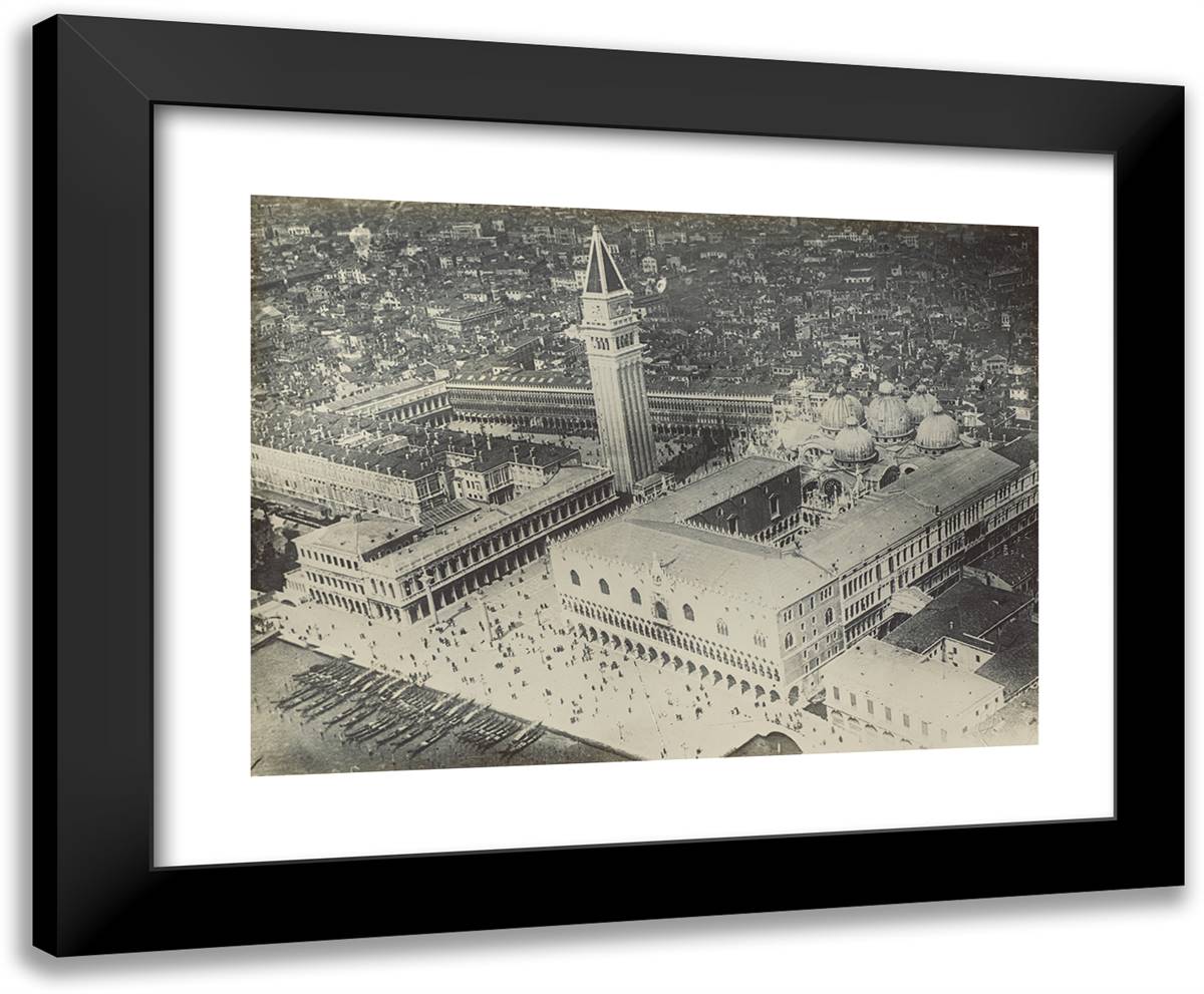 Piazza San Marco, Venice, Italy 24x20 Black Modern Wood Framed Art Print Poster by Azari, Fedele