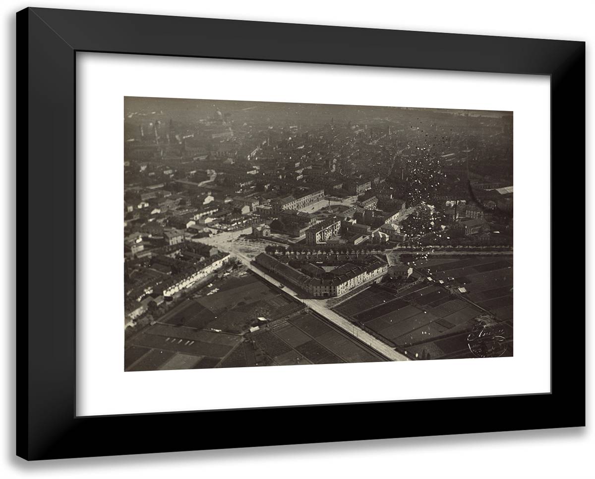 Propaganda Drop I 24x19 Black Modern Wood Framed Art Print Poster by Azari, Fedele