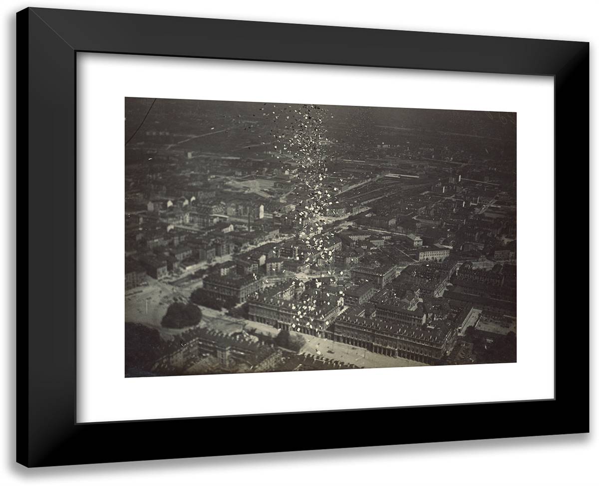 Propaganda Drop II 24x19 Black Modern Wood Framed Art Print Poster by Azari, Fedele
