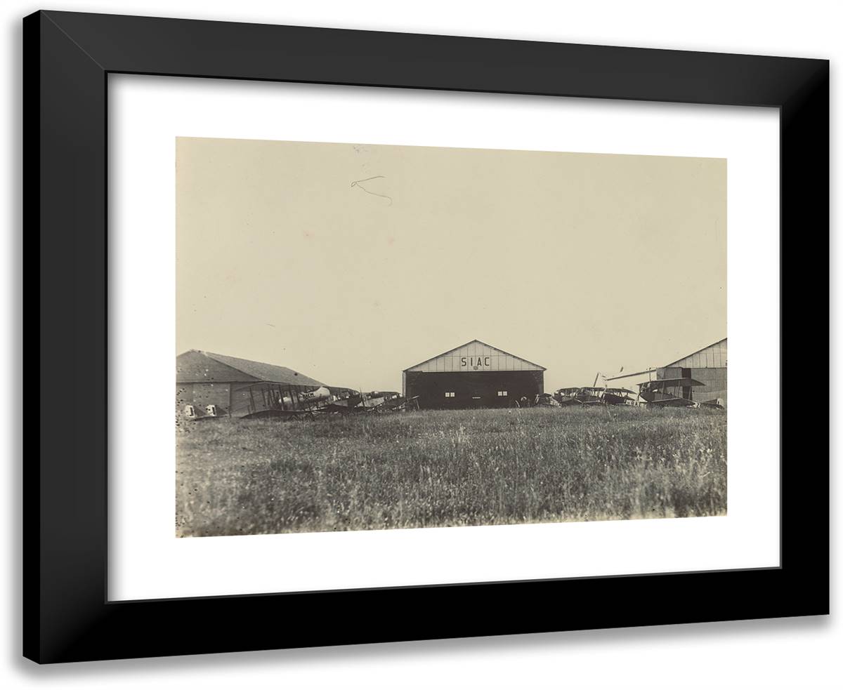 S. I. A. C. Hanger 24x20 Black Modern Wood Framed Art Print Poster by Azari, Fedele
