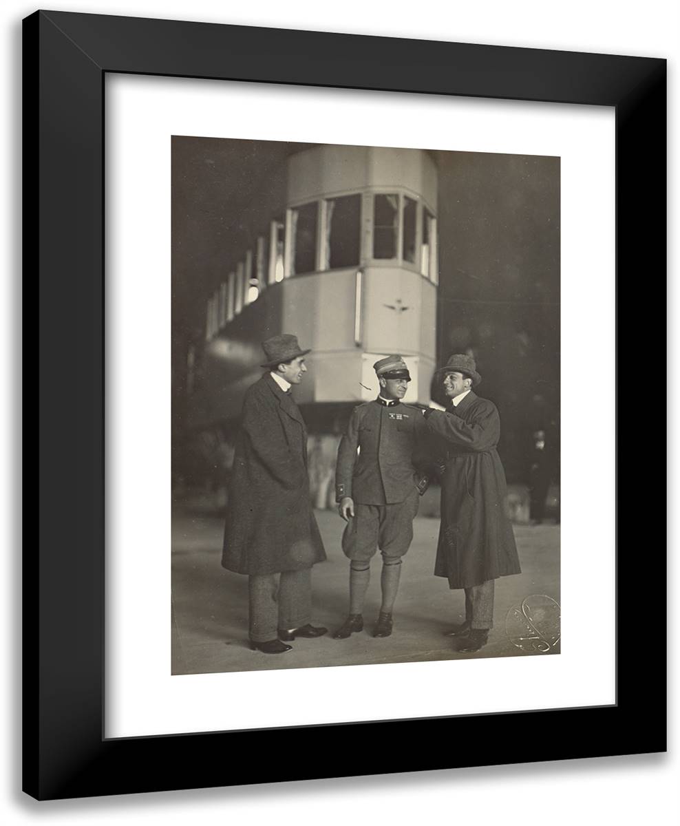 Three Men 19x24 Black Modern Wood Framed Art Print Poster by Azari, Fedele