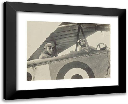 Two Pilots 24x19 Black Modern Wood Framed Art Print Poster by Azari, Fedele