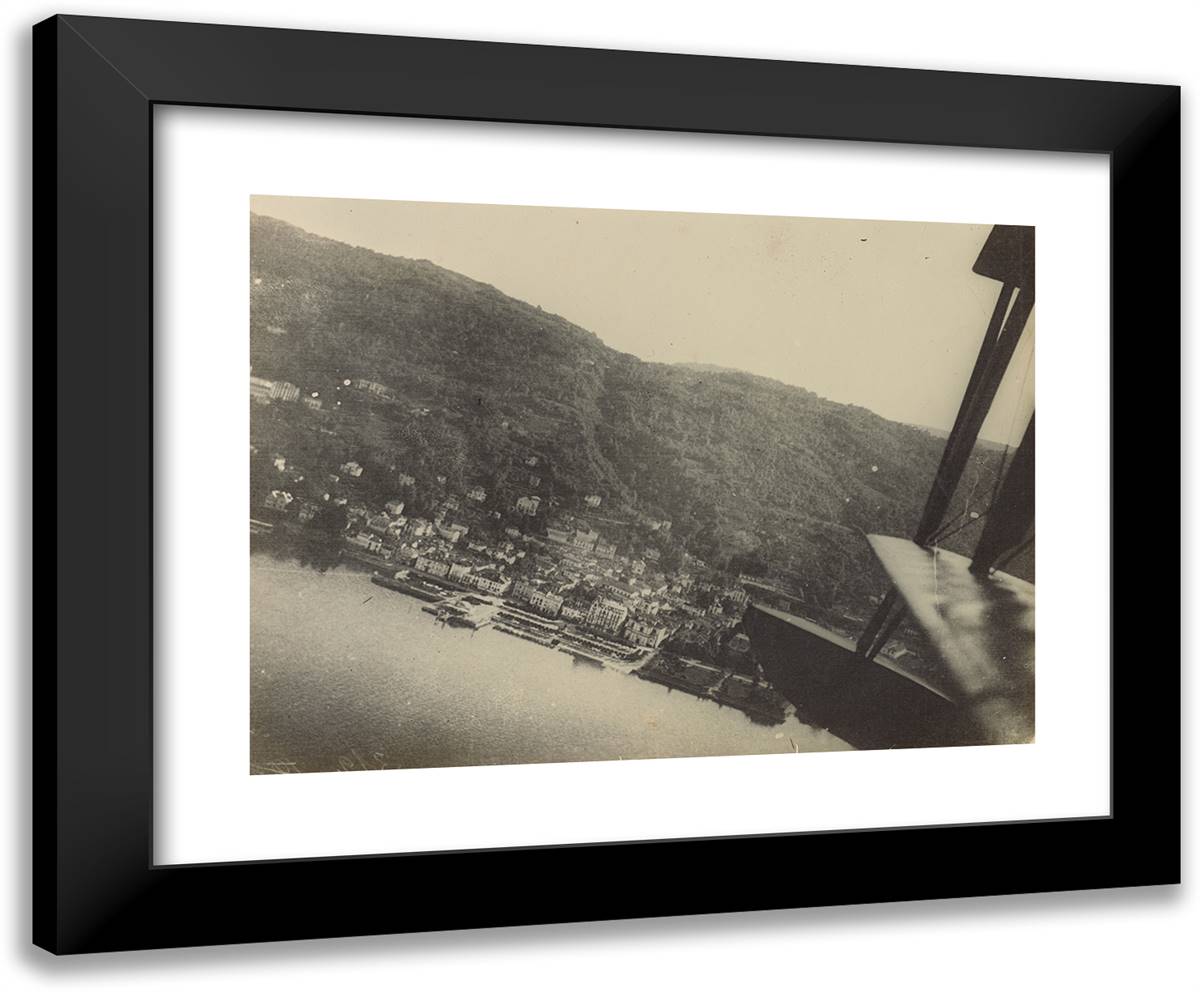 Waterfront VIllage 24x20 Black Modern Wood Framed Art Print Poster by Azari, Fedele