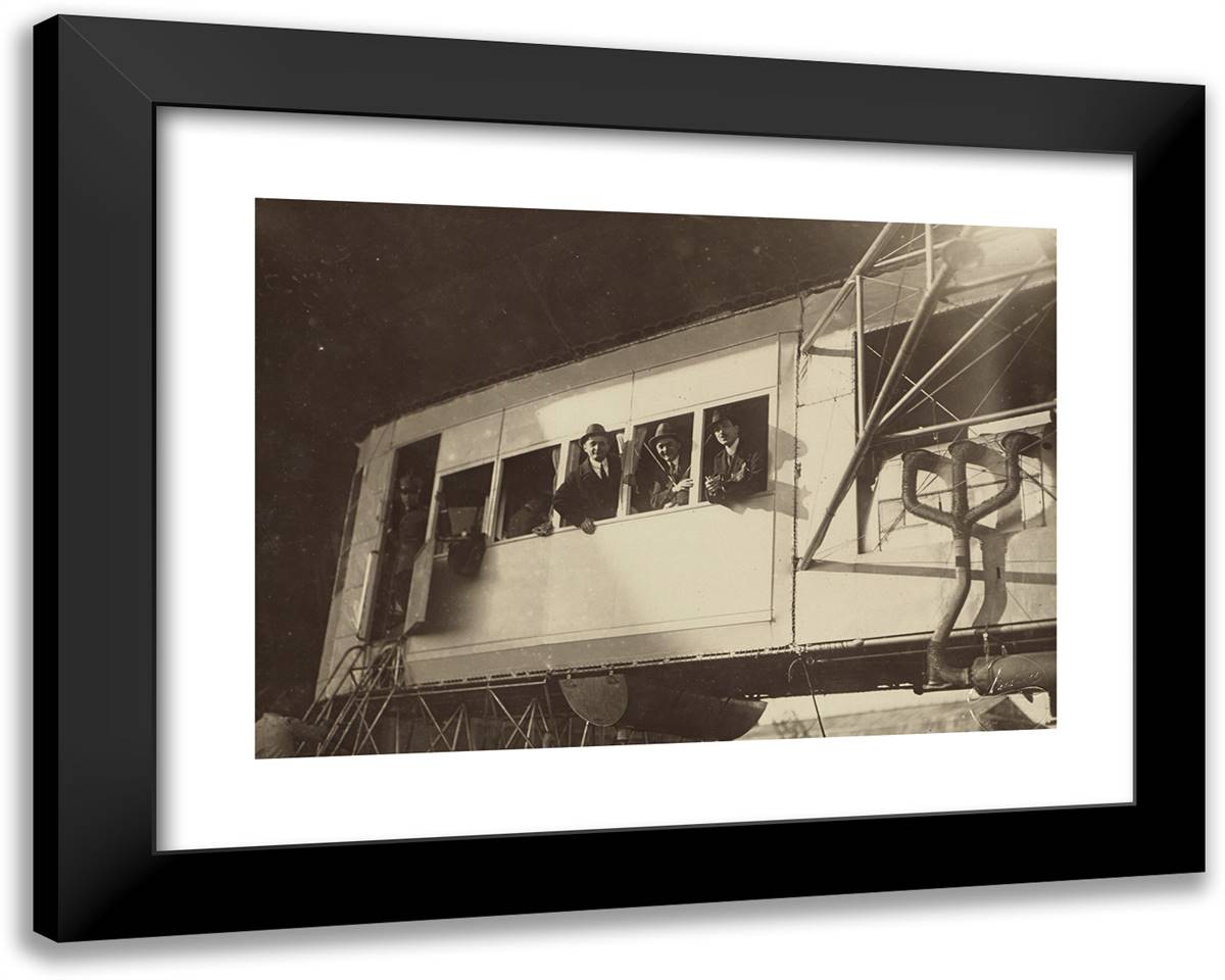 Zepplin Gondola 24x19 Black Modern Wood Framed Art Print Poster by Azari, Fedele