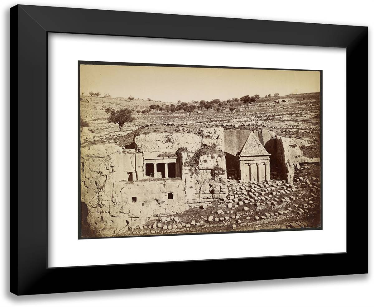 Absalom's Tomb 24x20 Black Modern Wood Framed Art Print Poster by Bonfils, Felix