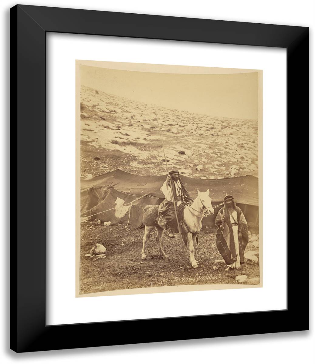 Bedouins De Moab 20x24 Black Modern Wood Framed Art Print Poster by Bonfils, Felix