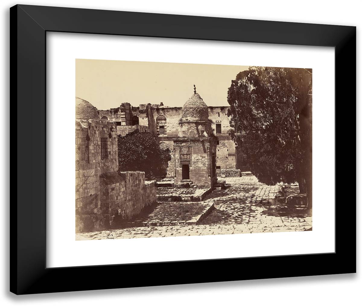 Coupoles Sur La Plate-Forme Du Temple - Jerusalem 24x20 Black Modern Wood Framed Art Print Poster by Bonfils, Felix