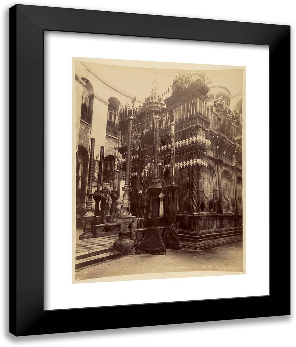 Jerusalem, Saint-Sepulcre, Interieur 20x24 Black Modern Wood Framed Art Print Poster by Bonfils, Felix