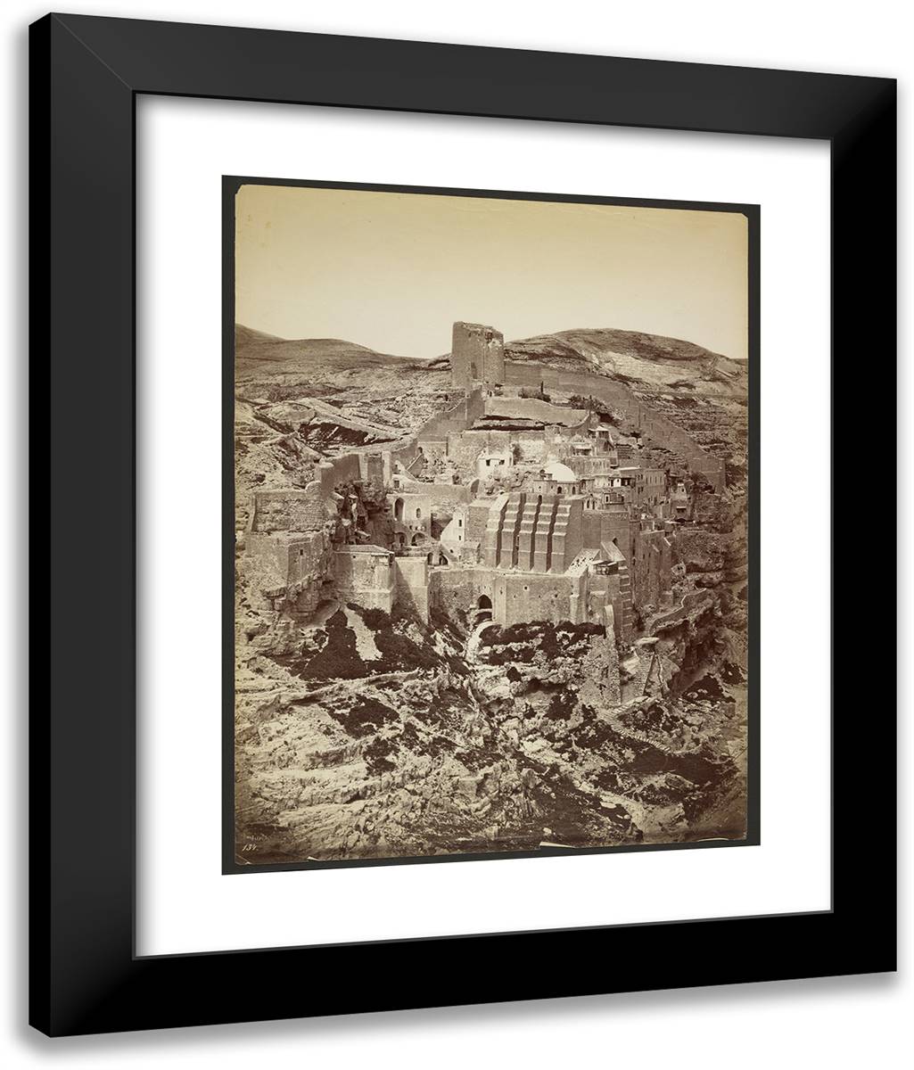 Monastery of Santa Sabba 20x24 Black Modern Wood Framed Art Print Poster by Bonfils, Felix