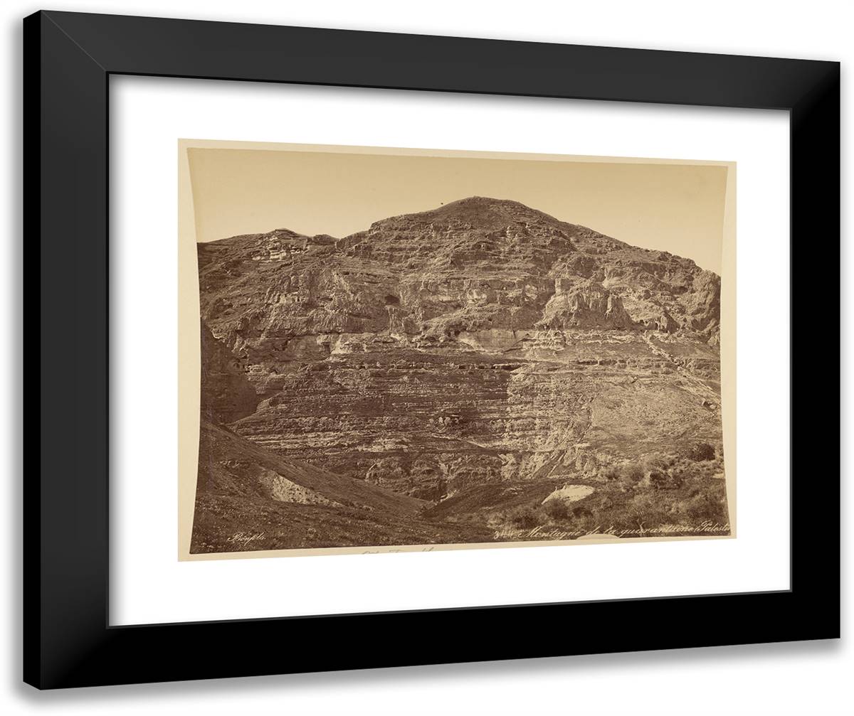 Montagne De La Quarantaine, Palestine 24x20 Black Modern Wood Framed Art Print Poster by Bonfils, Felix