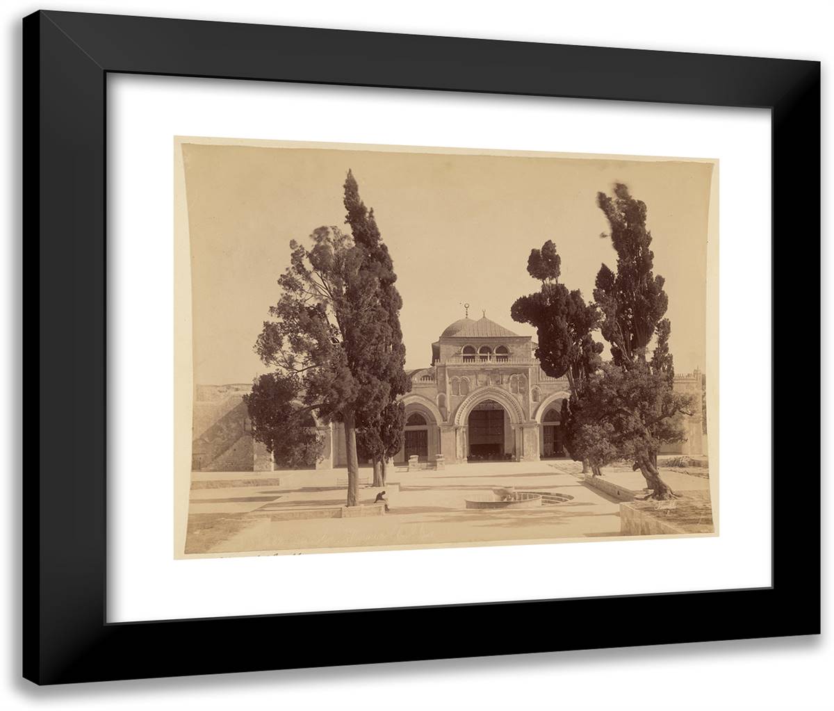 Mosque of El - Aksa 24x20 Black Modern Wood Framed Art Print Poster by Bonfils, Felix