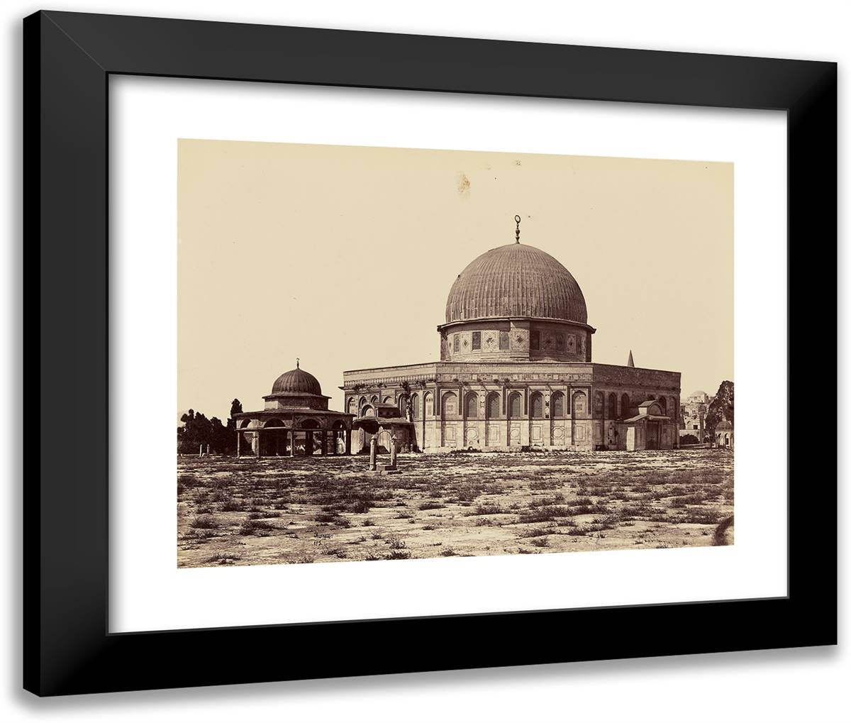 Mosquee D'Omar Et Tribunal De David (Jerusalem) 24x20 Black Modern Wood Framed Art Print Poster by Bonfils, Felix