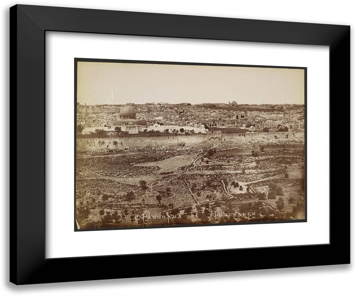 Panorama De Jerusalem 24x20 Black Modern Wood Framed Art Print Poster by Bonfils, Felix