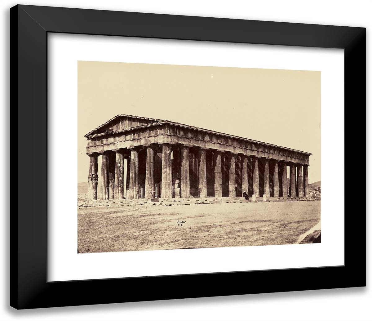 Temple De Thesee - Athenes. (Hephaistion) 23x20 Black Modern Wood Framed Art Print Poster by Bonfils, Felix