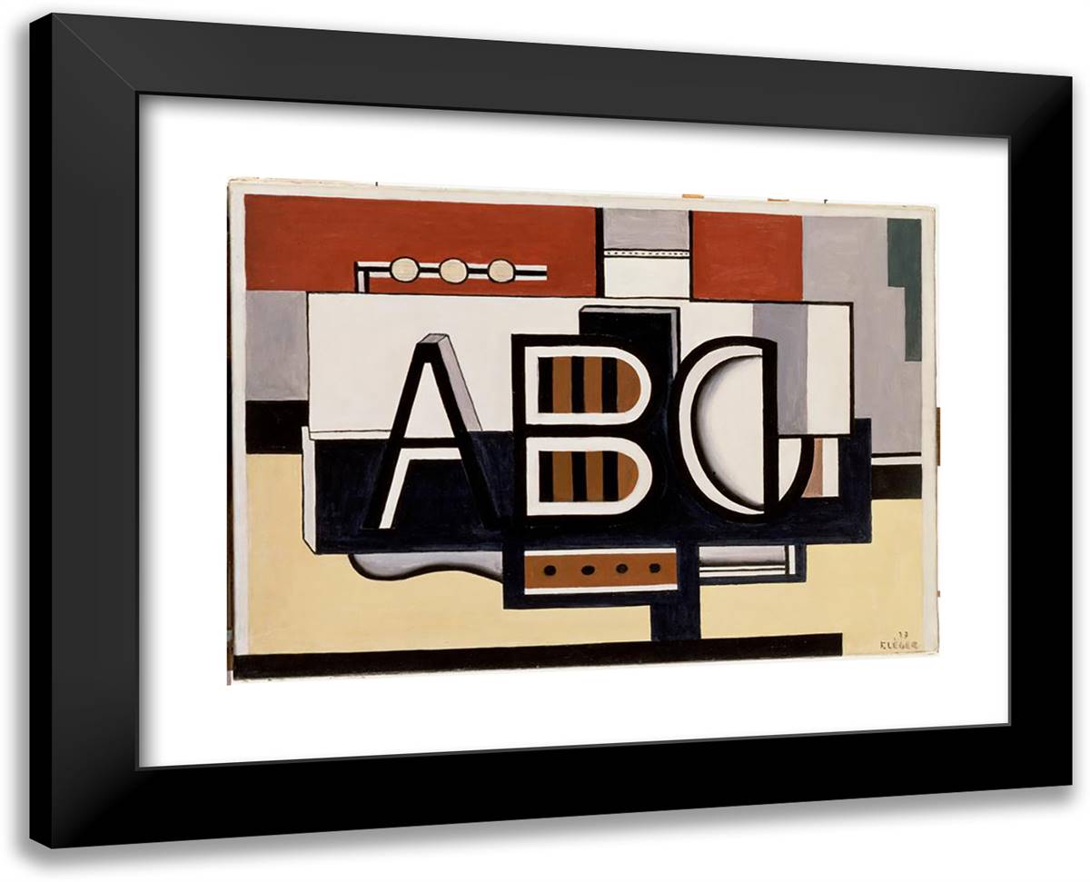 A.B.C. 24x19 Black Modern Wood Framed Art Print Poster by Leger, Fernand