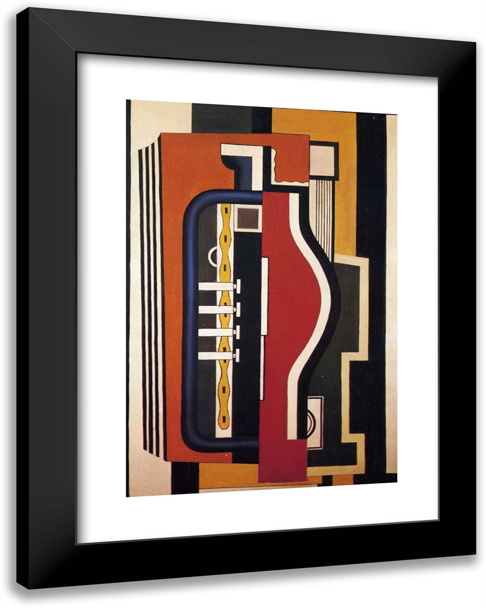 Accordion 19x24 Black Modern Wood Framed Art Print Poster by Leger, Fernand