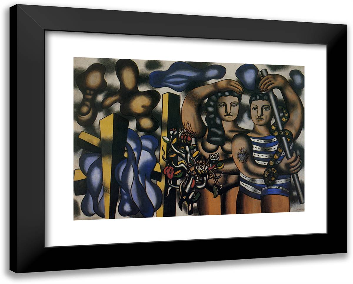 Adam and Eve 24x19 Black Modern Wood Framed Art Print Poster by Leger, Fernand
