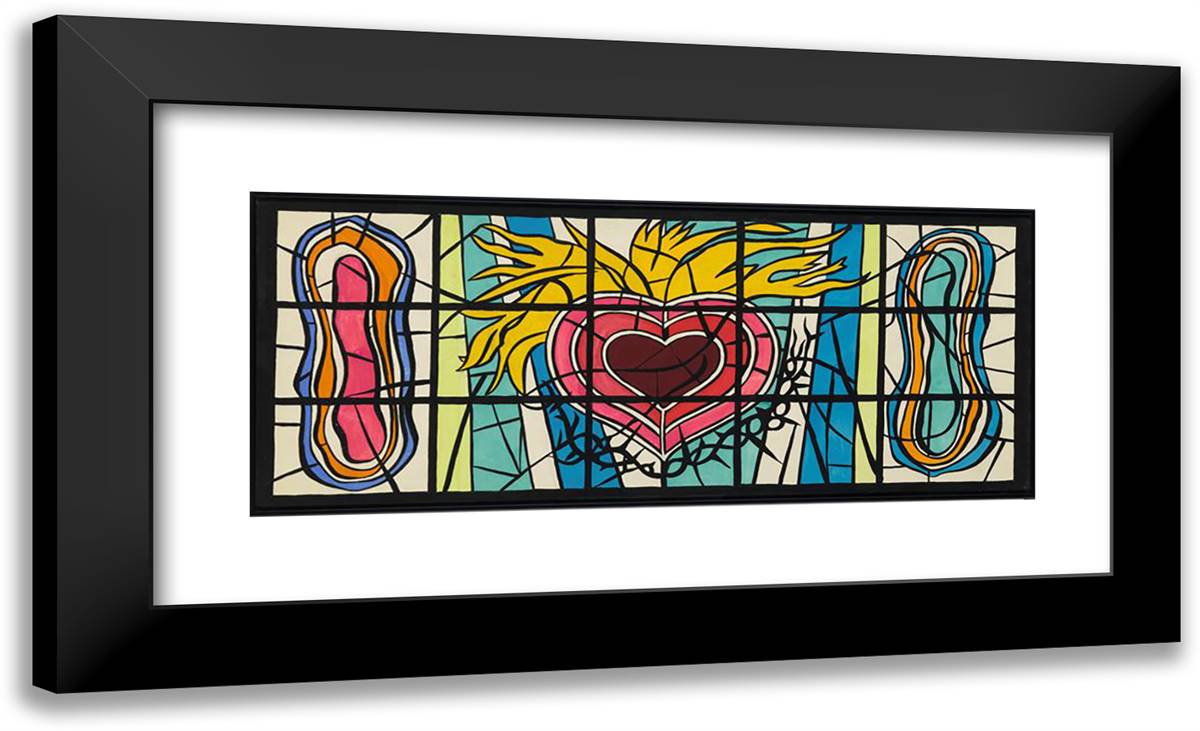 Audincourt Window 24x15 Black Modern Wood Framed Art Print Poster by Leger, Fernand