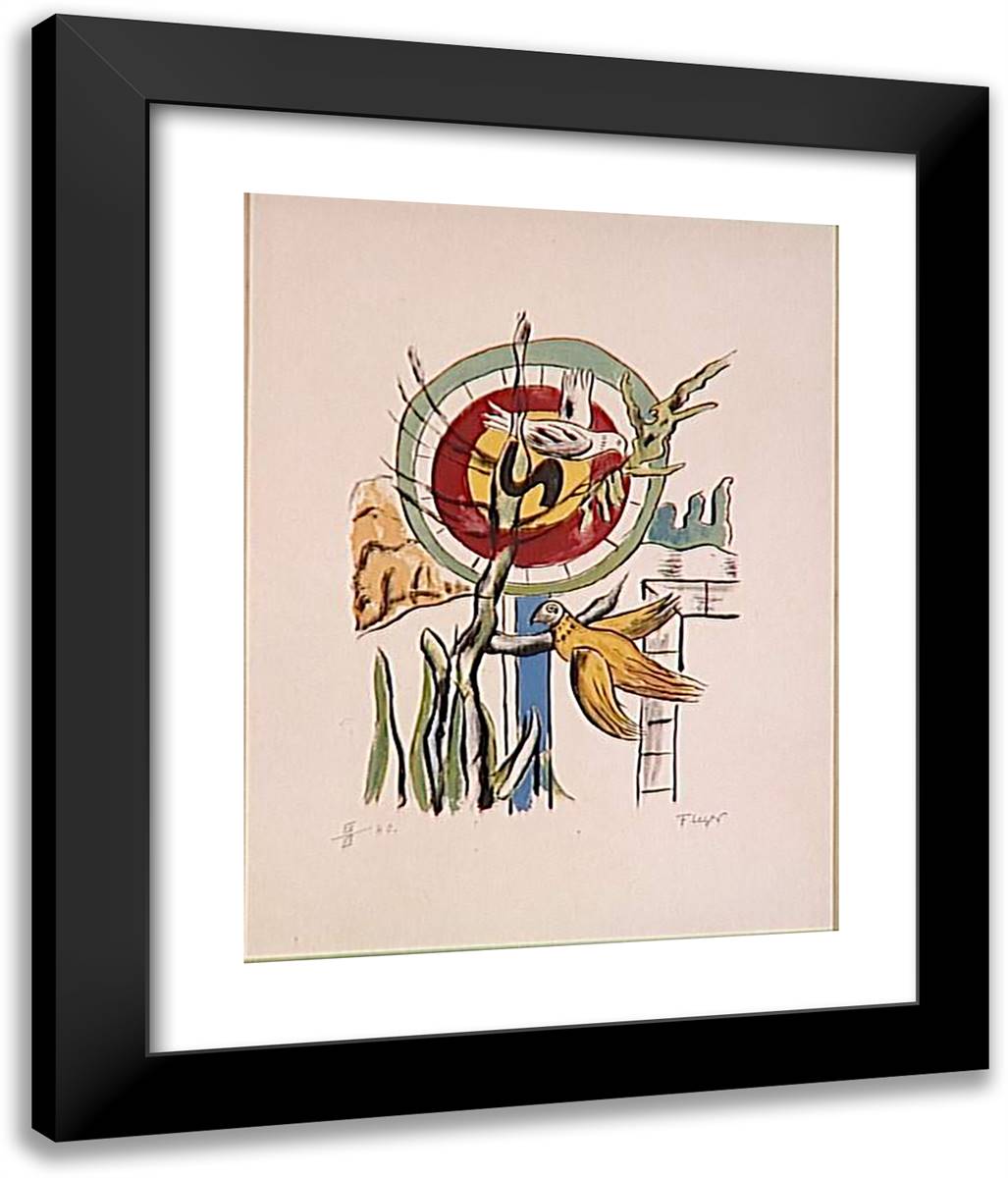 Both Birds 20x24 Black Modern Wood Framed Art Print Poster by Leger, Fernand