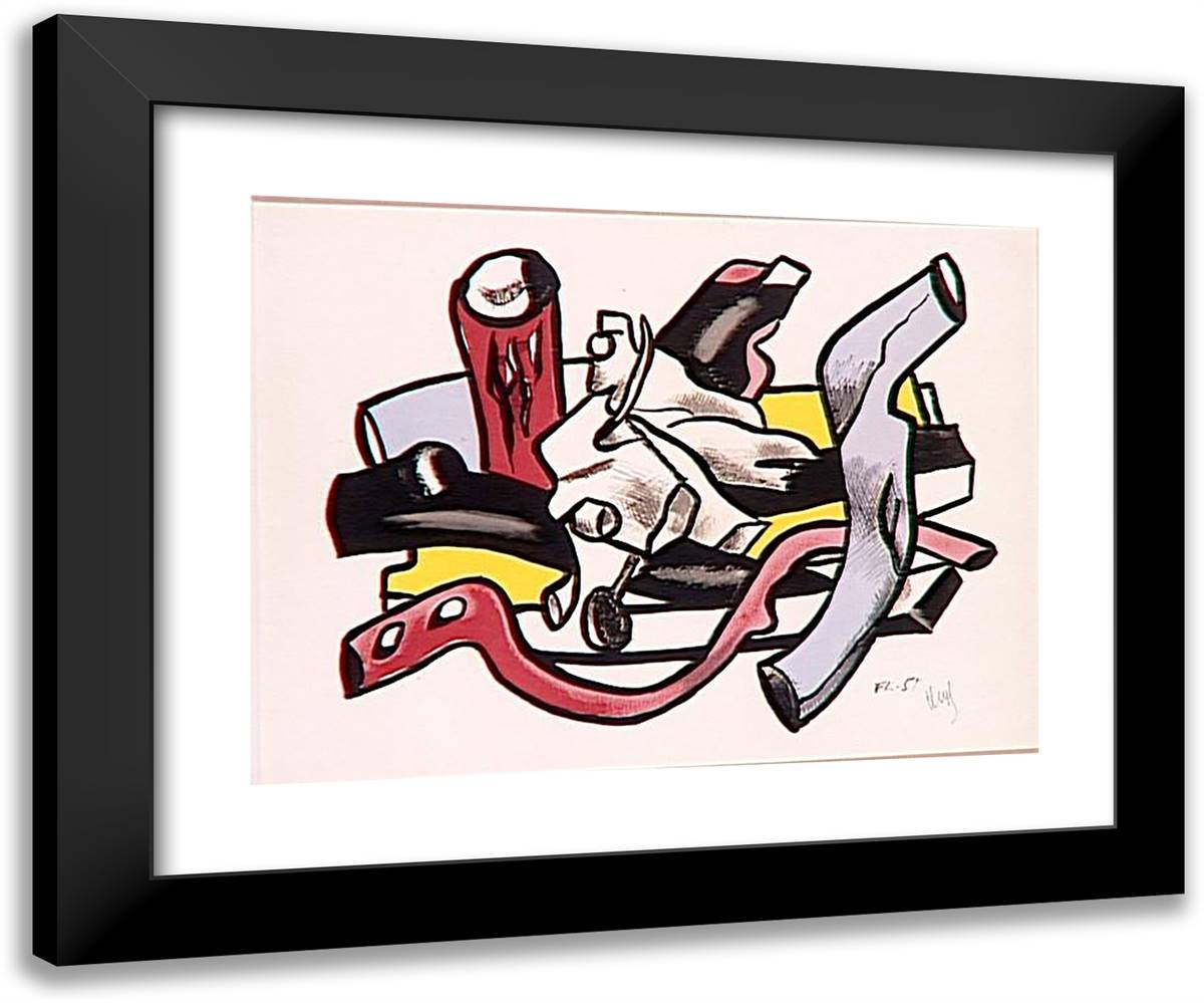 Branches (Logs) 24x20 Black Modern Wood Framed Art Print Poster by Leger, Fernand