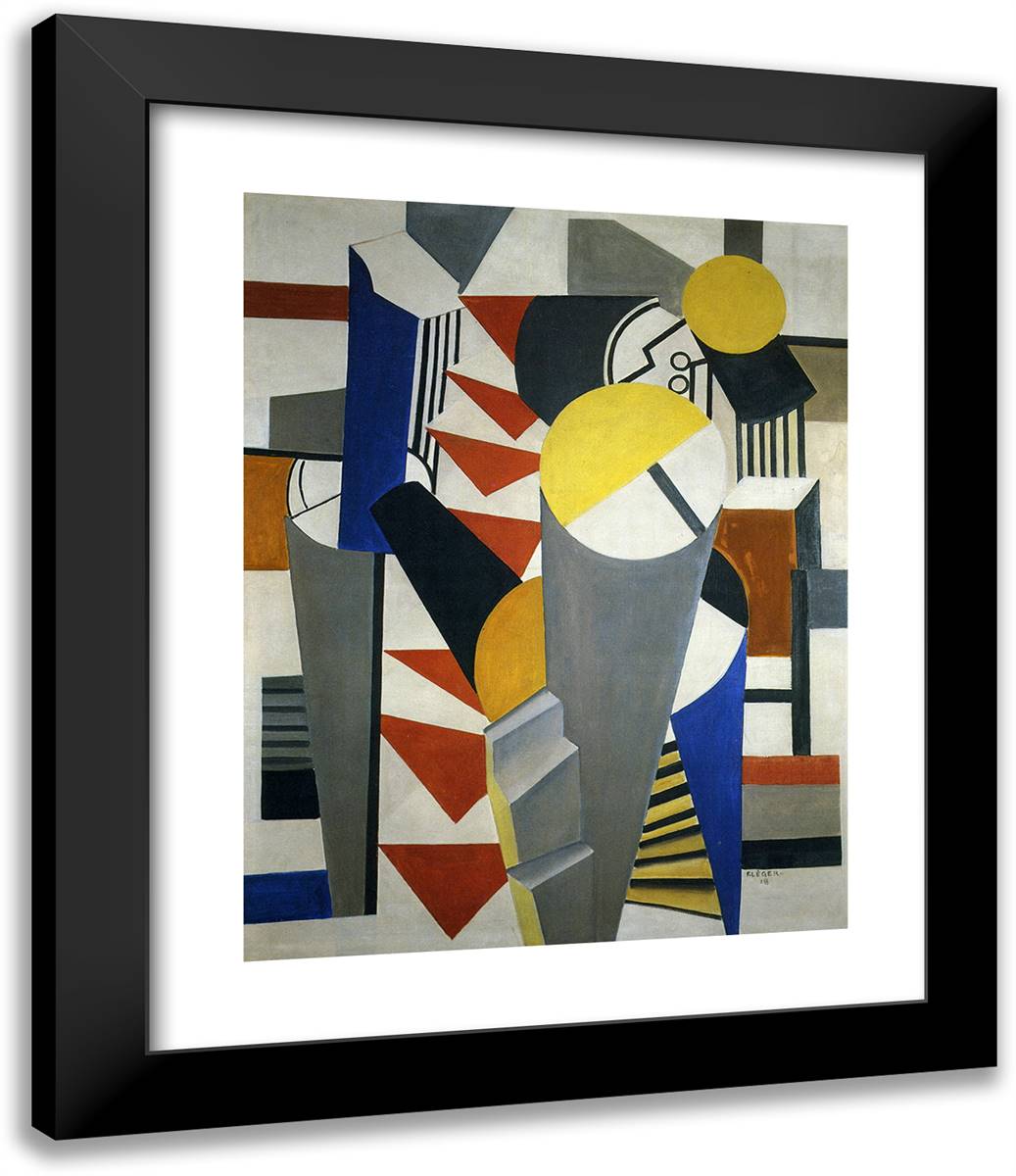 Composition 20x24 Black Modern Wood Framed Art Print Poster by Leger, Fernand