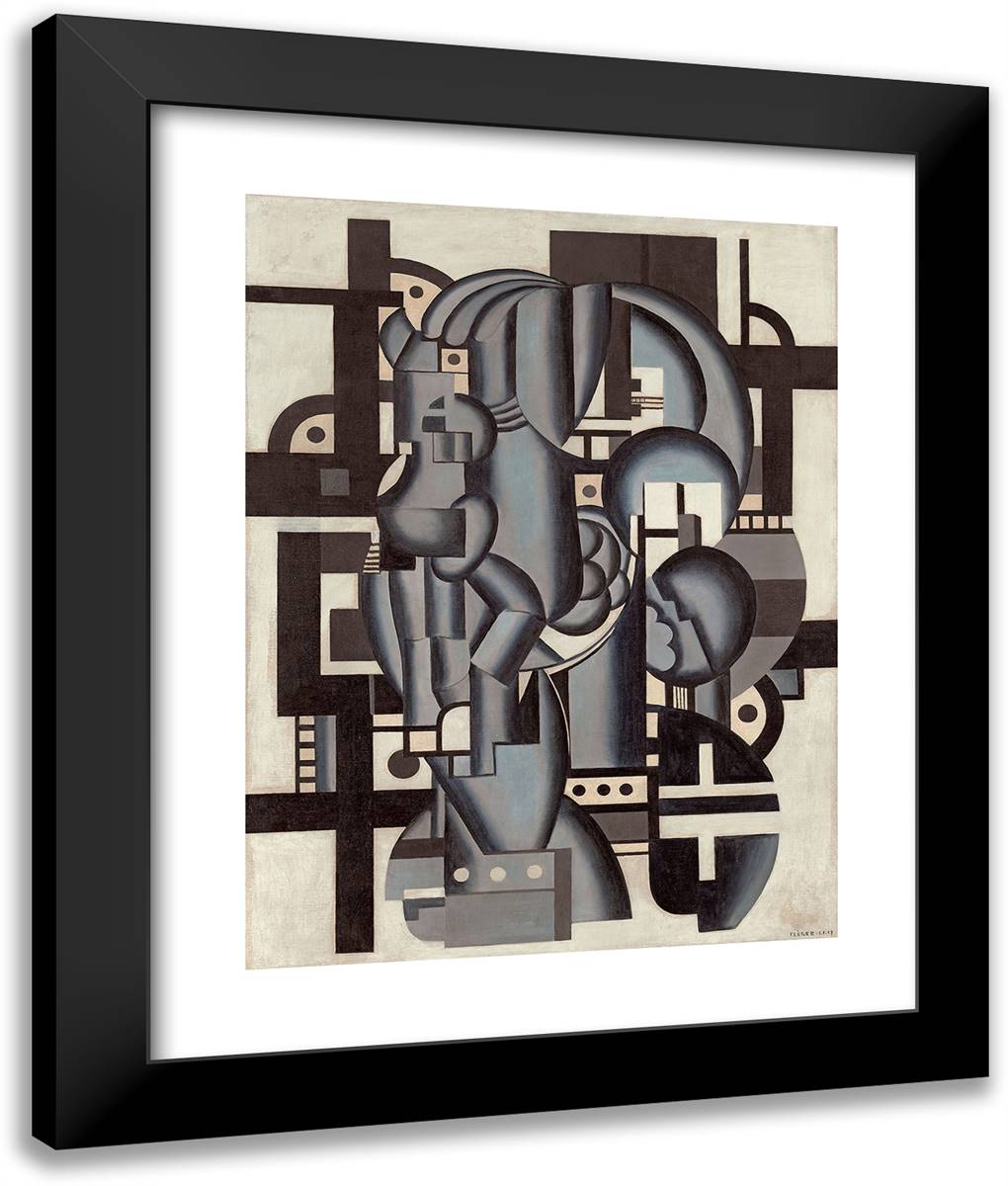 Composition in Blue 20x24 Black Modern Wood Framed Art Print Poster by Leger, Fernand