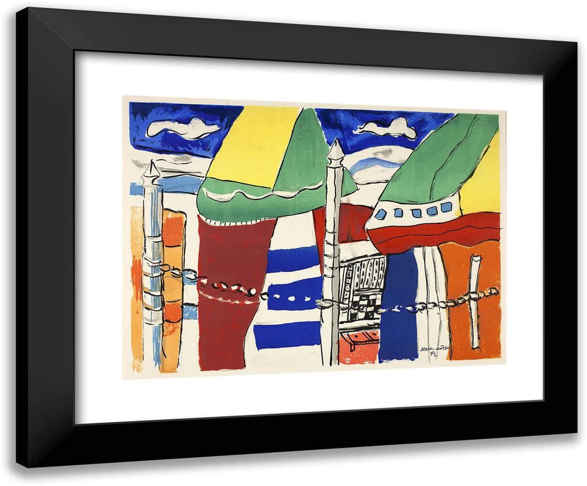 Deauville-August '50 24x20 Black Modern Wood Framed Art Print Poster by Leger, Fernand