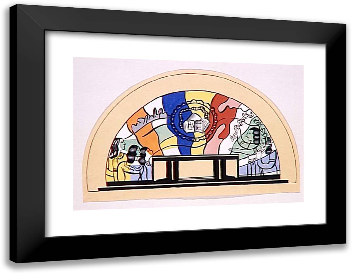 Maquette Pour a Mosaic of the Crypt of the Memorial at High Mardasson  24x19 Black Modern Wood Framed Art Print Poster by Leger, Fernand