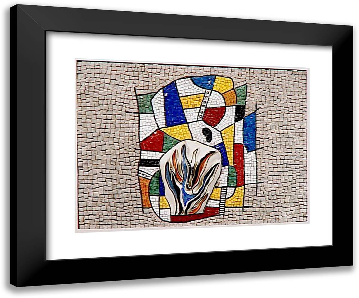 Model for Building the Gas from France to Alford 24x20 Black Modern Wood Framed Art Print Poster by Leger, Fernand