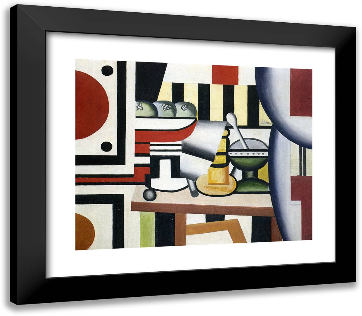 Pear Compotoir 23x20 Black Modern Wood Framed Art Print Poster by Leger, Fernand