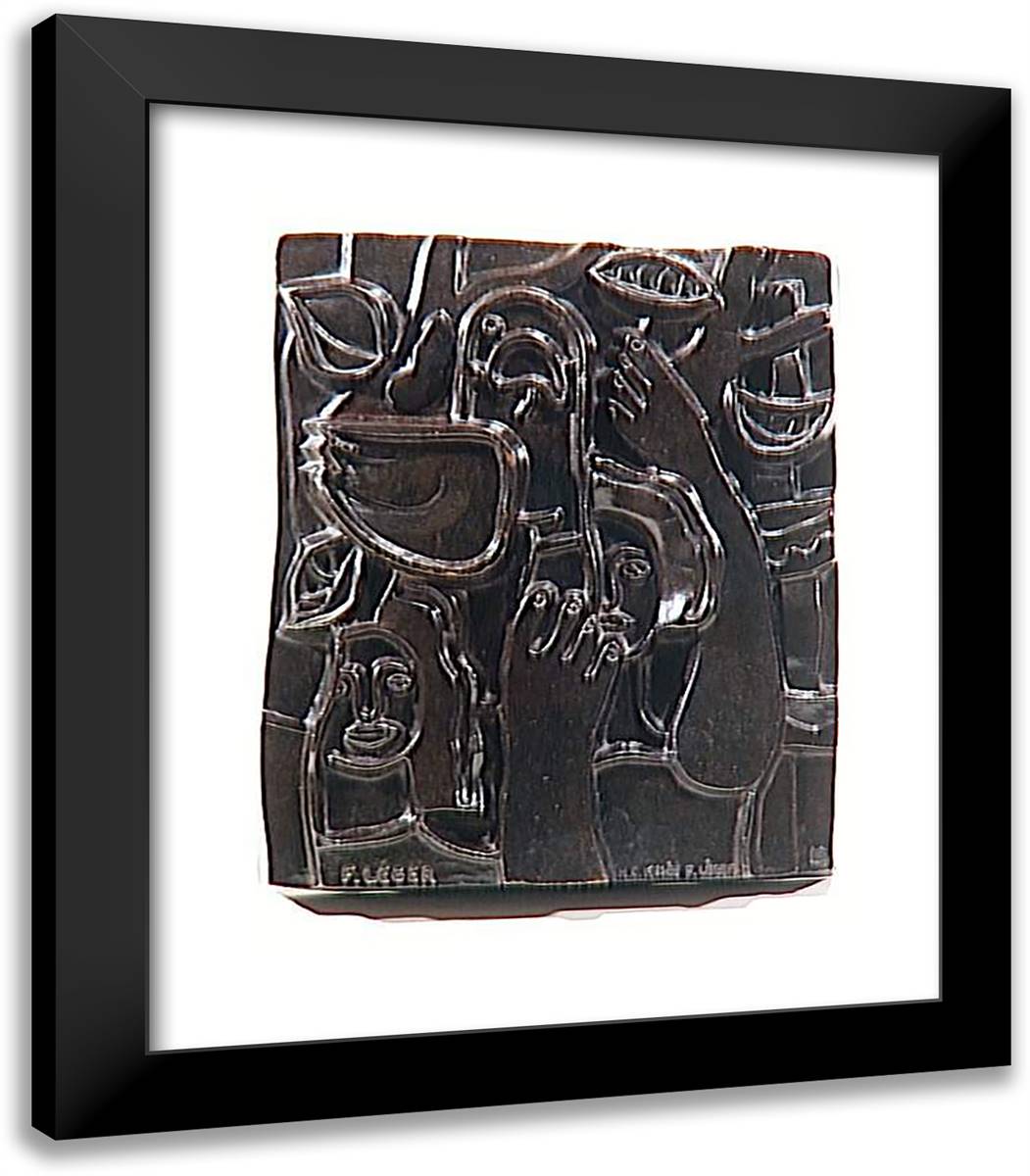 Peti Parrot Women (Women in Parrot) 20x23 Black Modern Wood Framed Art Print Poster by Leger, Fernand