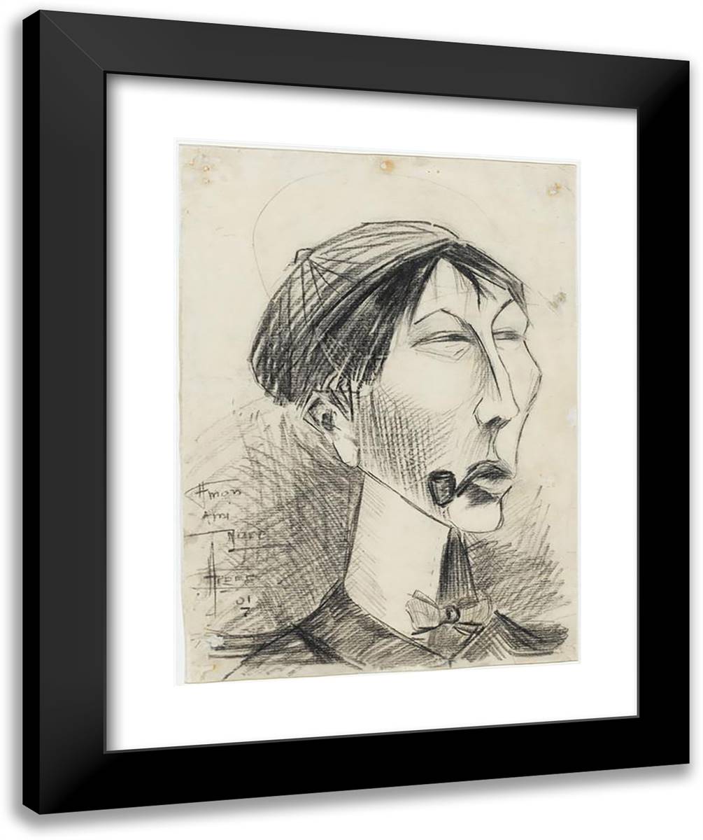 Portrait of Andre Mare 20x24 Black Modern Wood Framed Art Print Poster by Leger, Fernand