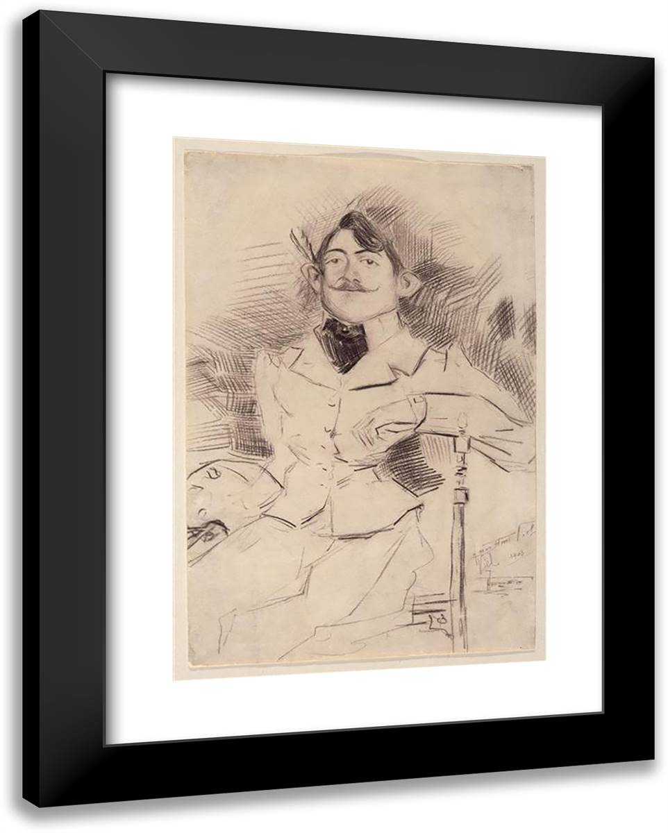 Portrait of Henry VIel, a Friend of Painter Fernand Leger 19x24 Black Modern Wood Framed Art Print Poster by Leger, Fernand