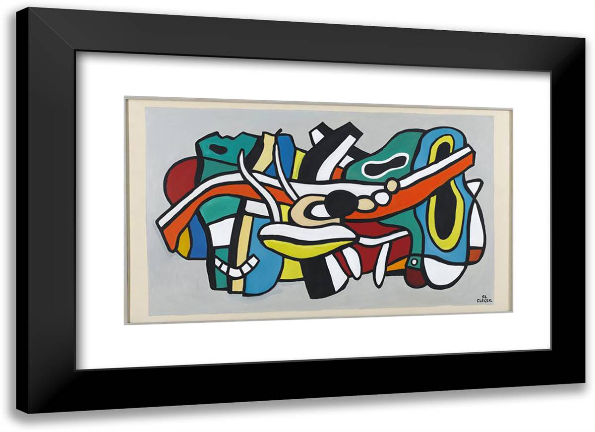 Project for a Mural 24x17 Black Modern Wood Framed Art Print Poster by Leger, Fernand