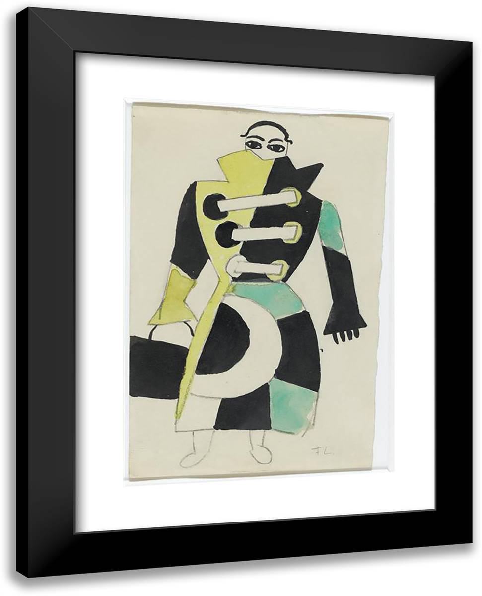 Project for Female Costume Skating Rink  19x24 Black Modern Wood Framed Art Print Poster by Leger, Fernand