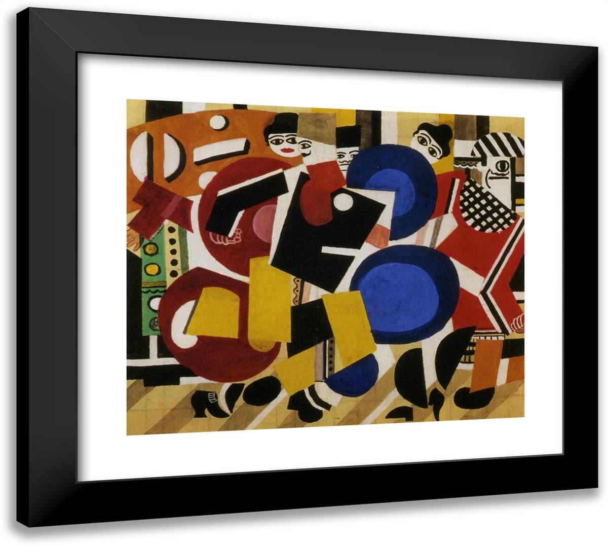 Skating Rink Drawing of the Curtain of Scene 22x20 Black Modern Wood Framed Art Print Poster by Leger, Fernand