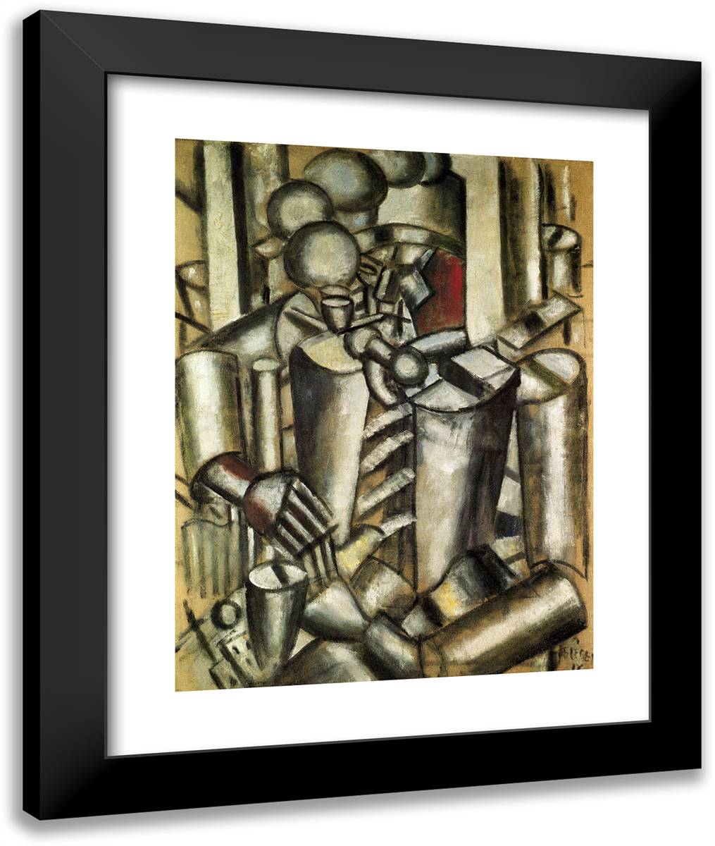 Soldier with a Pipe 20x24 Black Modern Wood Framed Art Print Poster by Leger, Fernand