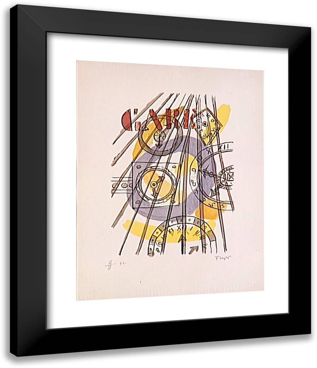 Station 20x24 Black Modern Wood Framed Art Print Poster by Leger, Fernand