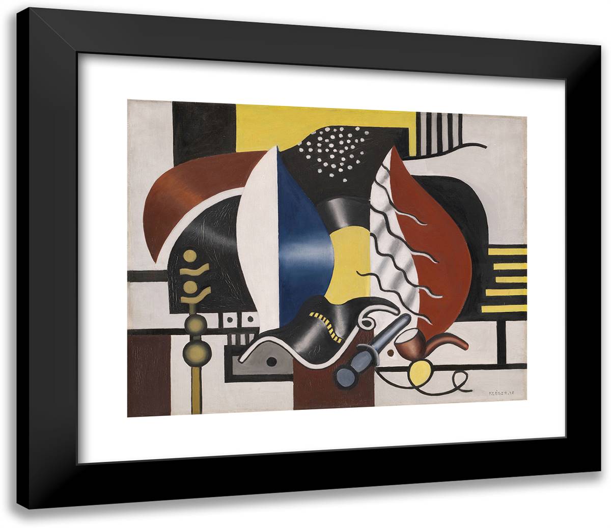 Still Life 23x20 Black Modern Wood Framed Art Print Poster by Leger, Fernand
