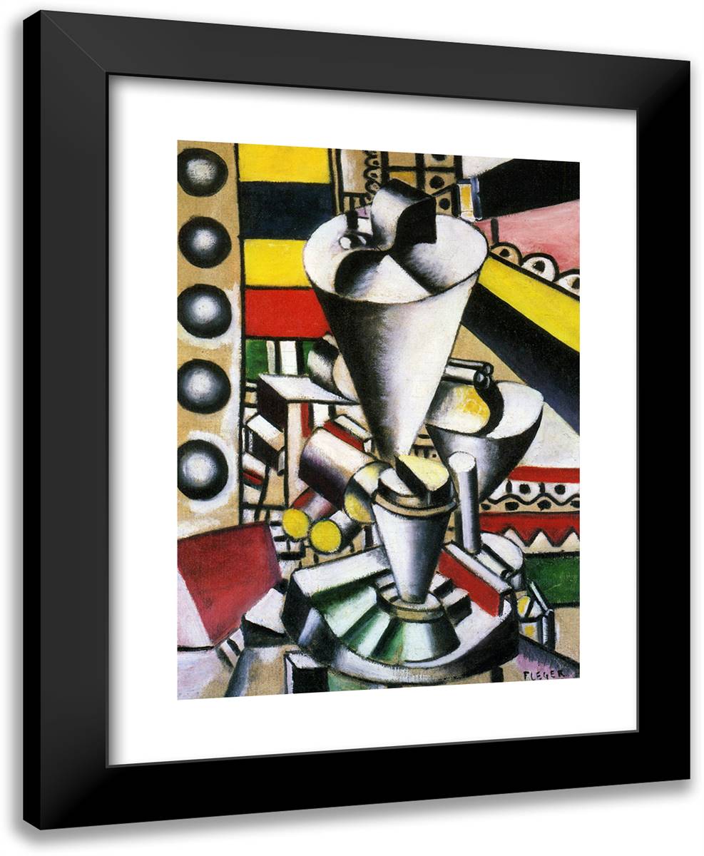 Still Life in the Machine Elements 19x24 Black Modern Wood Framed Art Print Poster by Leger, Fernand