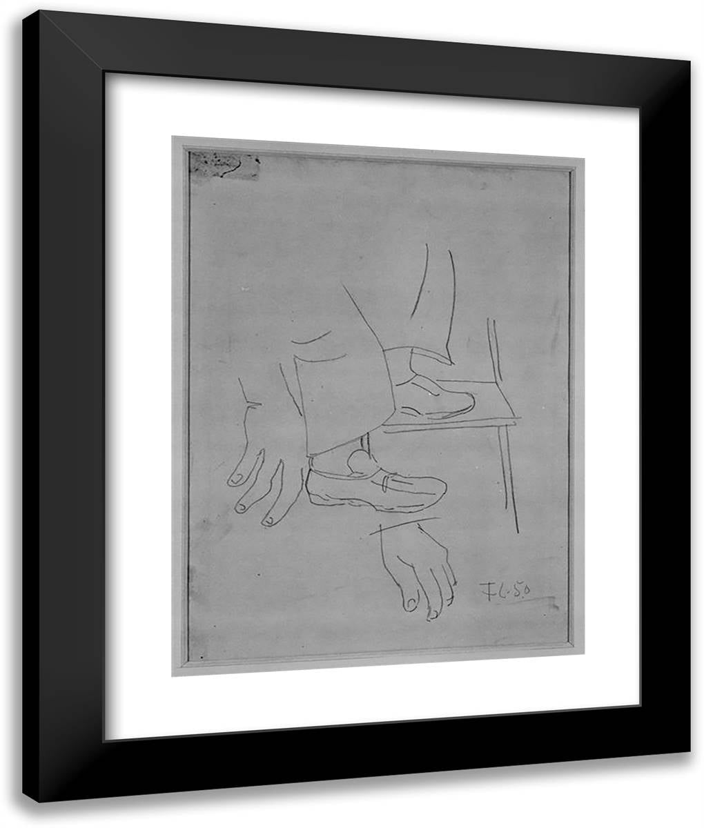 Study for Builders of Feet  20x24 Black Modern Wood Framed Art Print Poster by Leger, Fernand
