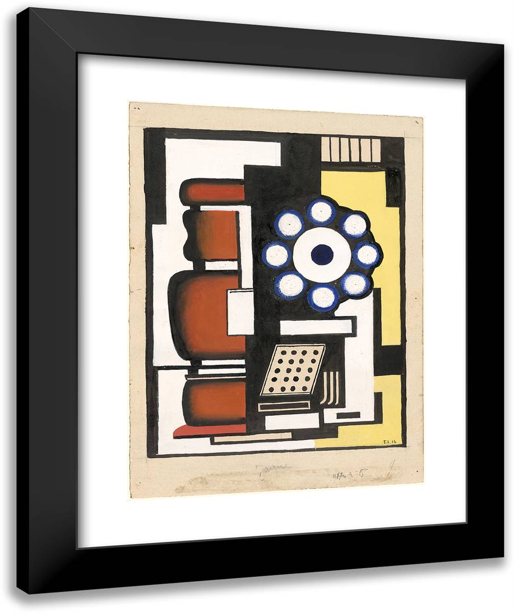 Study for the Ball Bearing 20x24 Black Modern Wood Framed Art Print Poster by Leger, Fernand