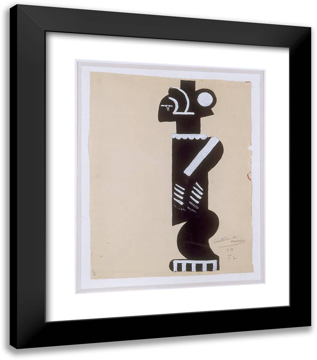 Study For The Creation Of The World 20x23 Black Modern Wood Framed Art Print Poster by Leger, Fernand